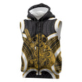 Kowhai Aotearoa Atua Tumatauenga Personalised Sleeveless Zip Hoodie Maori God Of War Tiki With Taiaha