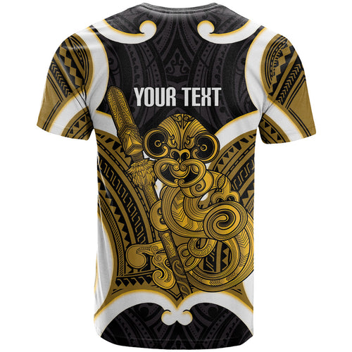 Kowhai Aotearoa Atua Tumatauenga Personalised T Shirt Maori God Of War Tiki With Taiaha