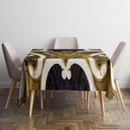 Kowhai Aotearoa Atua Tumatauenga Personalised Tablecloth Maori God Of War Tiki With Taiaha