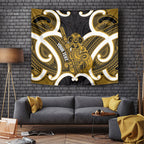 Kowhai Aotearoa Atua Tumatauenga Personalised Tapestry Maori God Of War Tiki With Taiaha