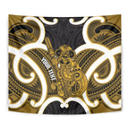 Kowhai Aotearoa Atua Tumatauenga Personalised Tapestry Maori God Of War Tiki With Taiaha