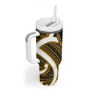 Kowhai Aotearoa Atua Tumatauenga Tumbler With Handle Maori God Of War Tiki With Taiaha