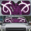 Waiporoporo Aotearoa Atua Tumatauenga Personalised Auto Sun Shade Maori God Of War Tiki With Taiaha