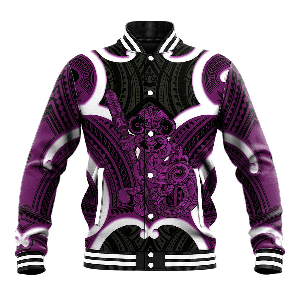 Waiporoporo Aotearoa Atua Tumatauenga Personalised Baseball Jacket Maori God Of War Tiki With Taiaha