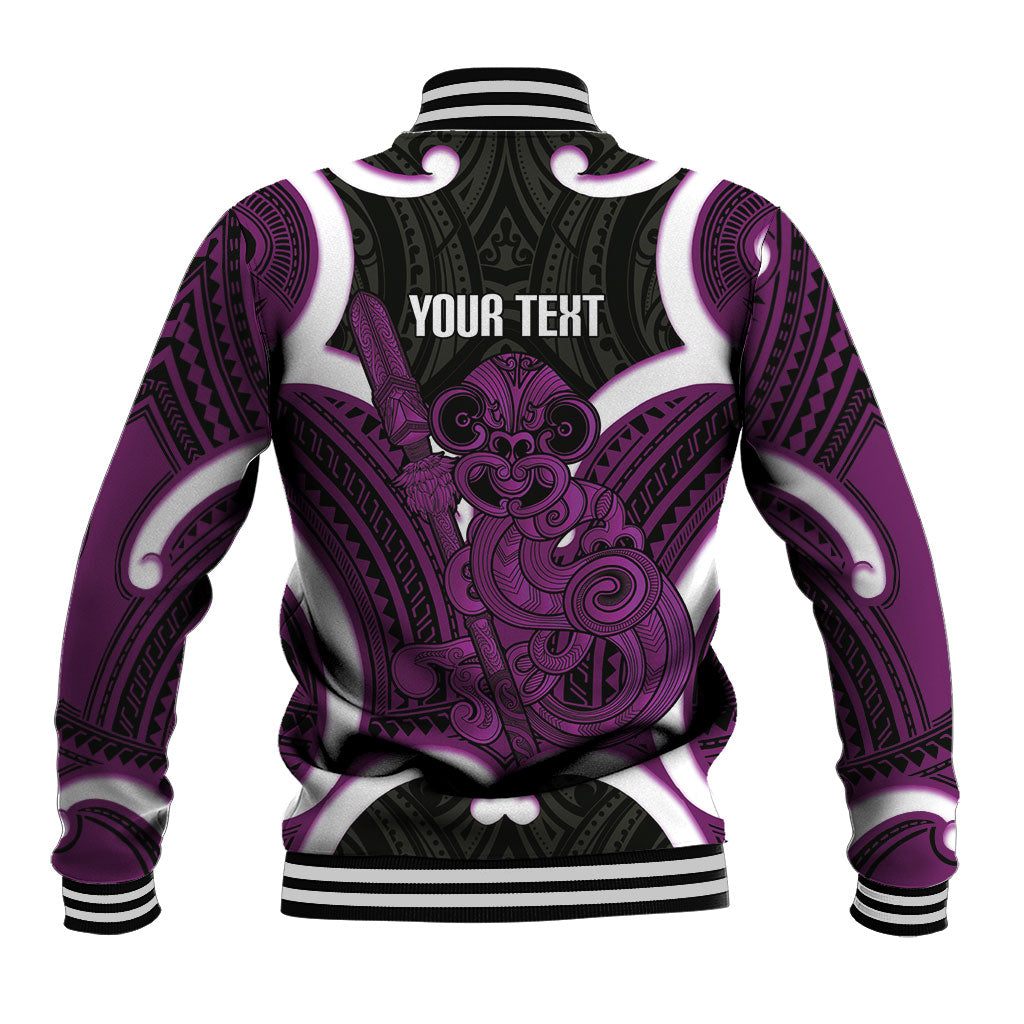 Waiporoporo Aotearoa Atua Tumatauenga Personalised Baseball Jacket Maori God Of War Tiki With Taiaha