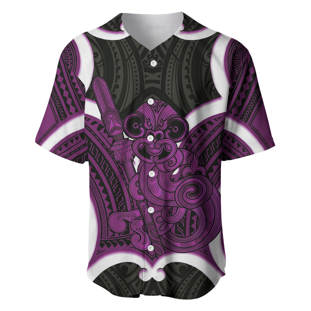 Waiporoporo Aotearoa Atua Tumatauenga Personalised Baseball Jersey Maori God Of War Tiki With Taiaha