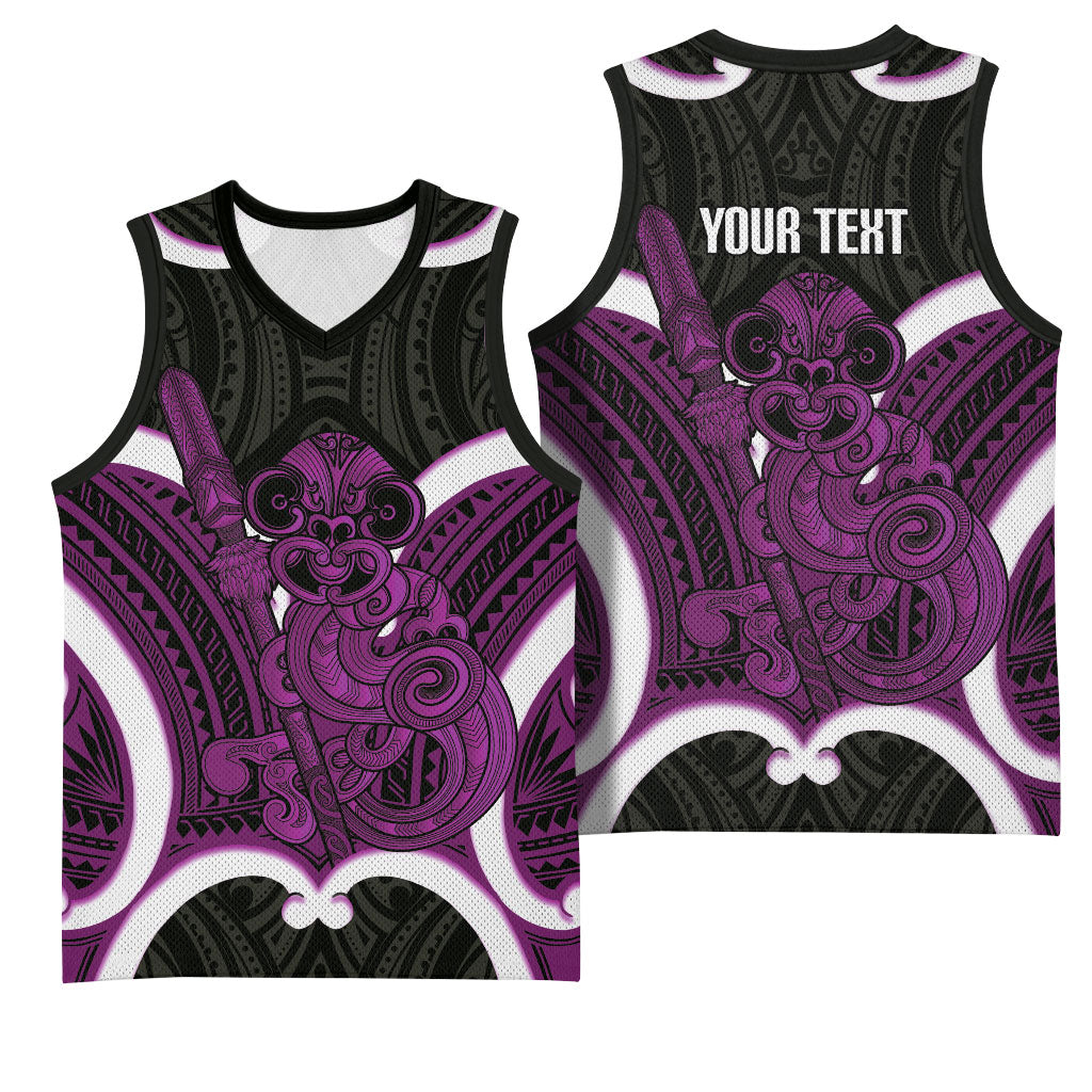 Waiporoporo Aotearoa Atua Tumatauenga Personalised Basketball Jersey Maori God Of War Tiki With Taiaha