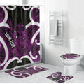 Waiporoporo Aotearoa Atua Tumatauenga Personalised Bathroom Set Maori God Of War Tiki With Taiaha