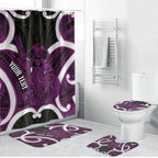 Waiporoporo Aotearoa Atua Tumatauenga Personalised Bathroom Set Maori God Of War Tiki With Taiaha