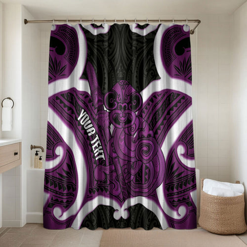 Waiporoporo Aotearoa Atua Tumatauenga Personalised Bathroom Set Maori God Of War Tiki With Taiaha