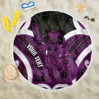 Waiporoporo Aotearoa Atua Tumatauenga Personalised Beach Blanket Maori God Of War Tiki With Taiaha