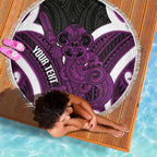 Waiporoporo Aotearoa Atua Tumatauenga Personalised Beach Blanket Maori God Of War Tiki With Taiaha