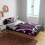 Waiporoporo Aotearoa Atua Tumatauenga Personalised Bedding Set Maori God Of War Tiki With Taiaha