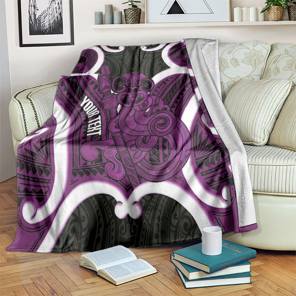 Waiporoporo Aotearoa Atua Tumatauenga Personalised Blanket Maori God Of War Tiki With Taiaha