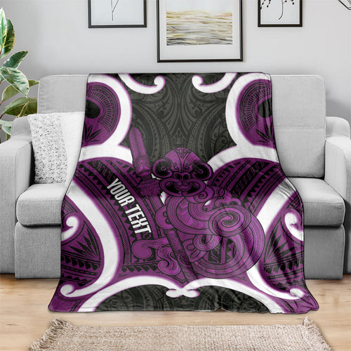 Waiporoporo Aotearoa Atua Tumatauenga Personalised Blanket Maori God Of War Tiki With Taiaha