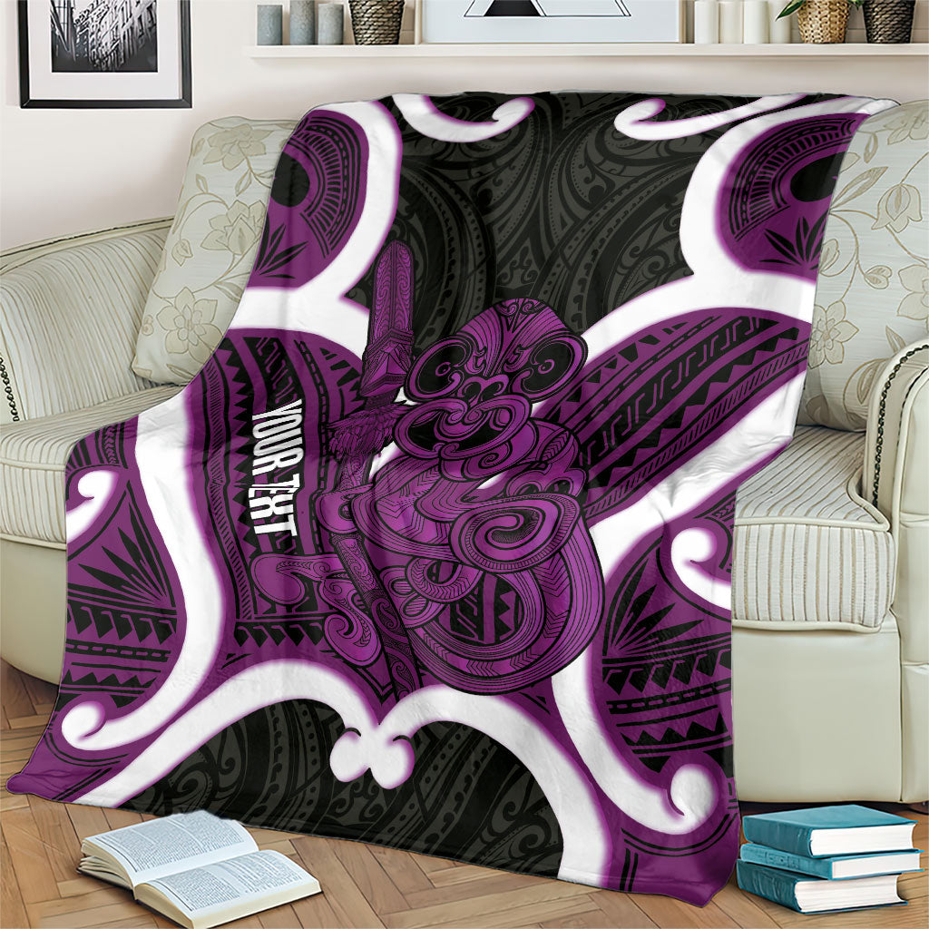 Waiporoporo Aotearoa Atua Tumatauenga Personalised Blanket Maori God Of War Tiki With Taiaha