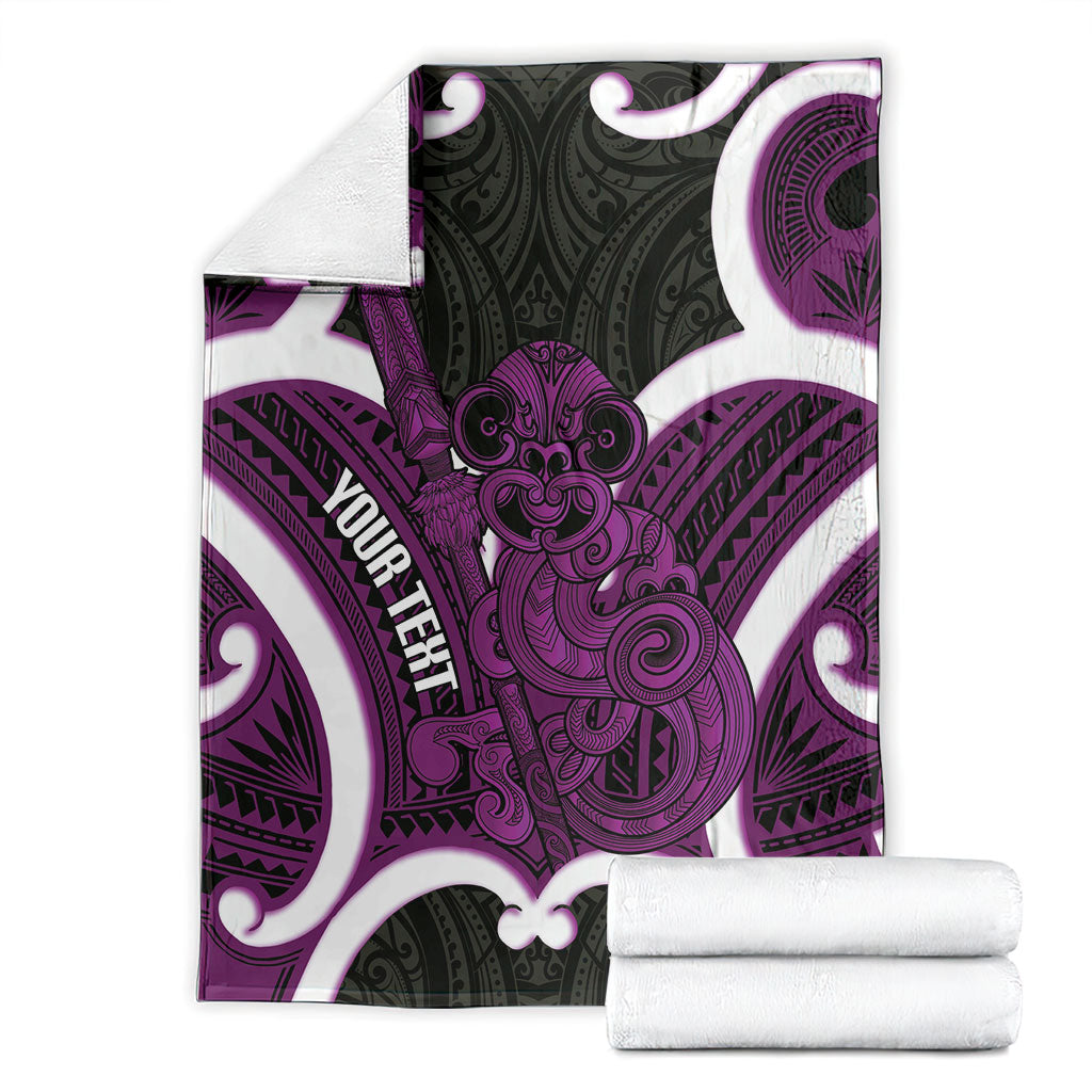 Waiporoporo Aotearoa Atua Tumatauenga Personalised Blanket Maori God Of War Tiki With Taiaha