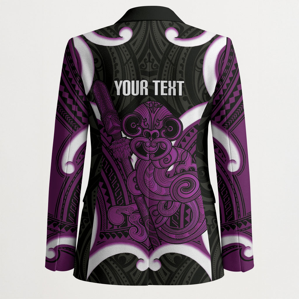 Waiporoporo Aotearoa Atua Tumatauenga Personalised Blazer Maori God Of War Tiki With Taiaha