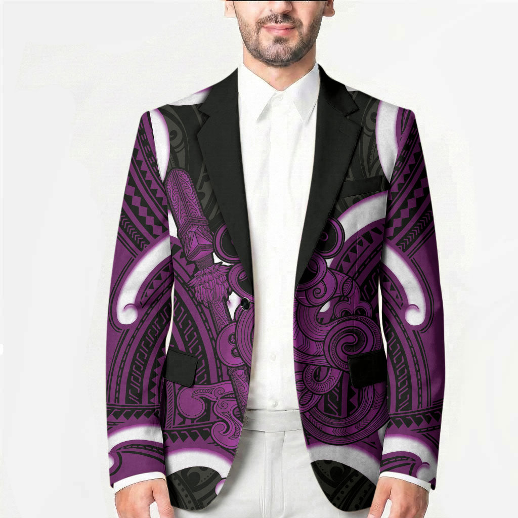 Waiporoporo Aotearoa Atua Tumatauenga Personalised Blazer Maori God Of War Tiki With Taiaha