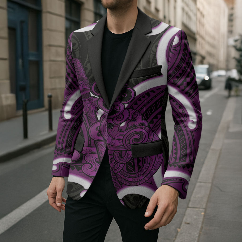 Waiporoporo Aotearoa Atua Tumatauenga Personalised Blazer Maori God Of War Tiki With Taiaha