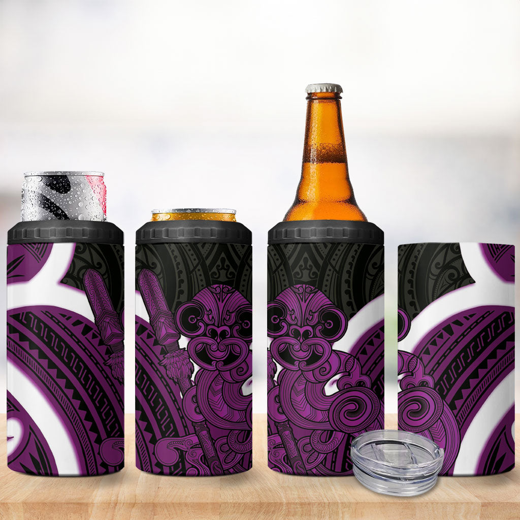 Waiporoporo Aotearoa Atua Tumatauenga 4 in 1 Can Cooler Tumbler Maori God Of War Tiki With Taiaha