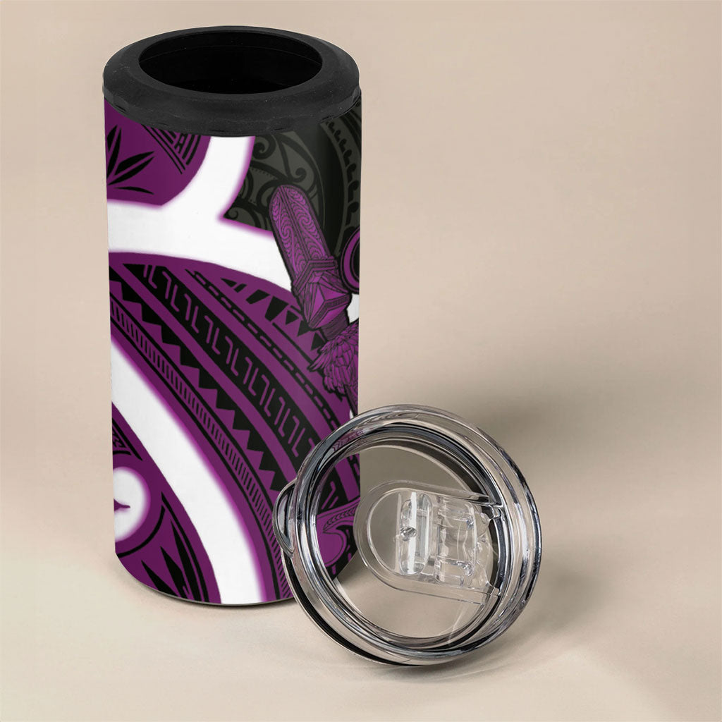 Waiporoporo Aotearoa Atua Tumatauenga 4 in 1 Can Cooler Tumbler Maori God Of War Tiki With Taiaha