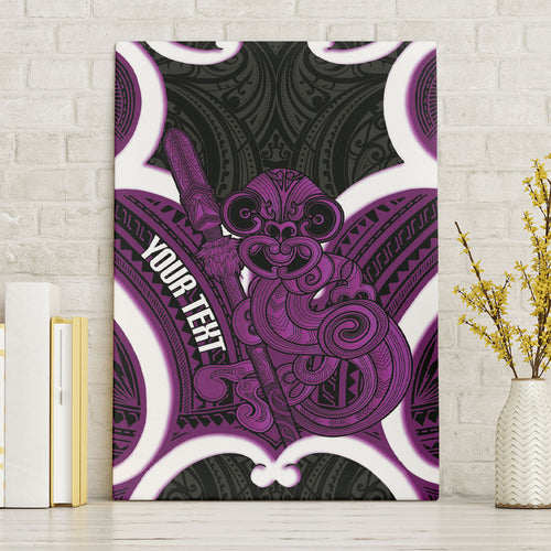 Waiporoporo Aotearoa Atua Tumatauenga Personalised Canvas Wall Art Maori God Of War Tiki With Taiaha