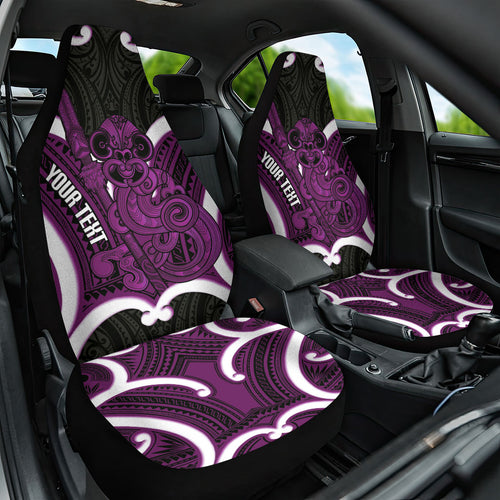Waiporoporo Aotearoa Atua Tumatauenga Personalised Car Seat Cover Maori God Of War Tiki With Taiaha
