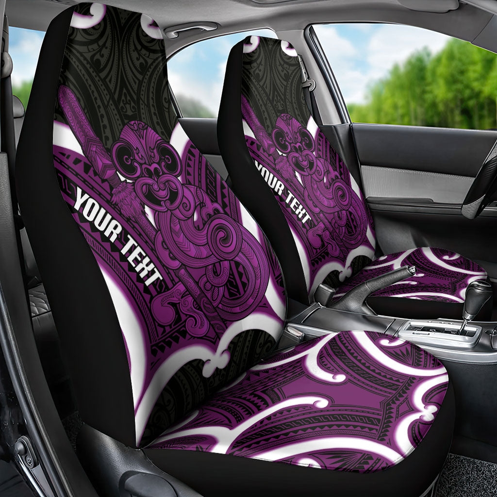 Waiporoporo Aotearoa Atua Tumatauenga Personalised Car Seat Cover Maori God Of War Tiki With Taiaha