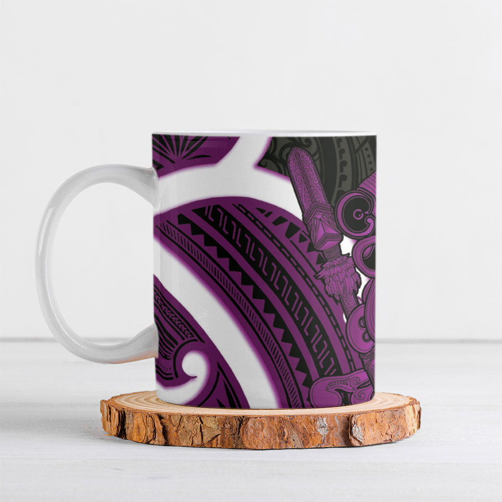 Waiporoporo Aotearoa Atua Tumatauenga Ceramic Mug Maori God Of War Tiki With Taiaha