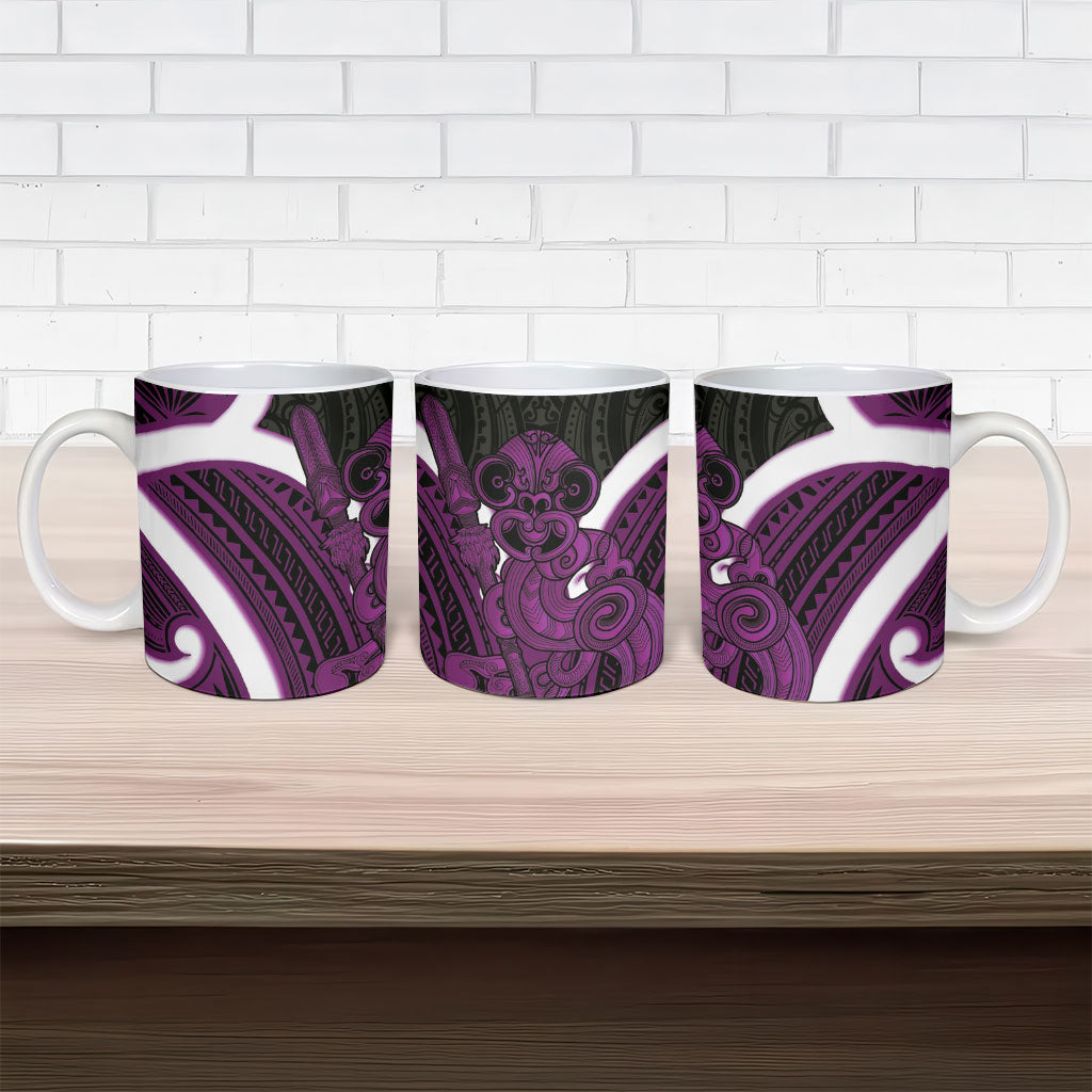 Waiporoporo Aotearoa Atua Tumatauenga Ceramic Mug Maori God Of War Tiki With Taiaha