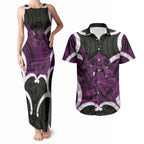 Waiporoporo Aotearoa Atua Tumatauenga Personalised Couples Matching Tank Maxi Dress and Hawaiian Shirt Maori God Of War Tiki With Taiaha