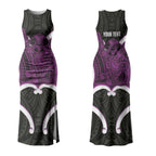 Waiporoporo Aotearoa Atua Tumatauenga Personalised Couples Matching Tank Maxi Dress and Hawaiian Shirt Maori God Of War Tiki With Taiaha