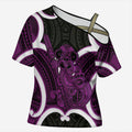 Waiporoporo Aotearoa Atua Tumatauenga Personalised Cross Shoulder Shirt Maori God Of War Tiki With Taiaha
