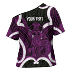 Waiporoporo Aotearoa Atua Tumatauenga Personalised Cross Shoulder Shirt Maori God Of War Tiki With Taiaha