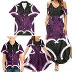 Waiporoporo Aotearoa Atua Tumatauenga Personalised Family Matching Summer Maxi Dress and Hawaiian Shirt Maori God Of War Tiki With Taiaha