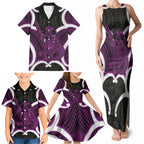 Waiporoporo Aotearoa Atua Tumatauenga Personalised Family Matching Tank Maxi Dress and Hawaiian Shirt Maori God Of War Tiki With Taiaha