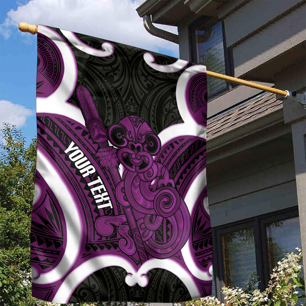 Waiporoporo Aotearoa Atua Tumatauenga Personalised Garden Flag Maori God Of War Tiki With Taiaha