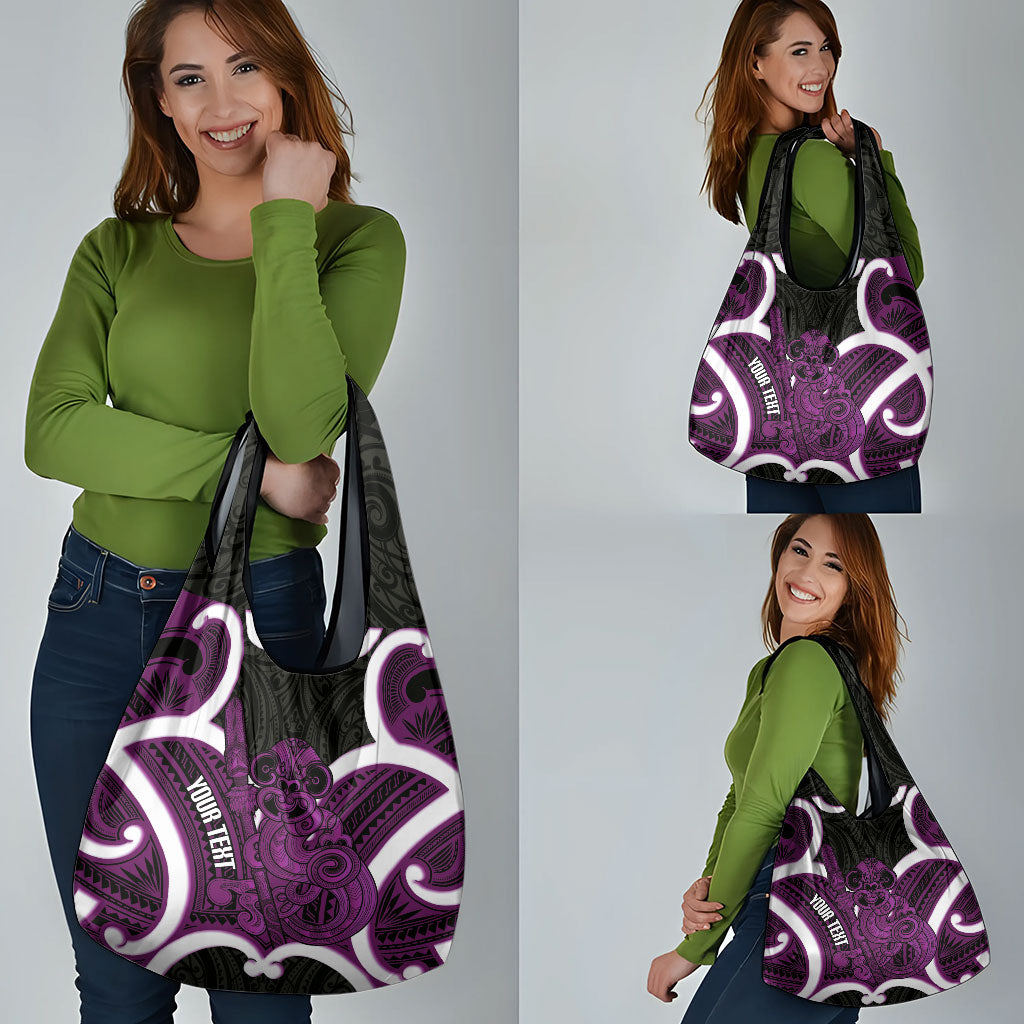 Waiporoporo Aotearoa Atua Tumatauenga Personalised Grocery Bag Maori God Of War Tiki With Taiaha