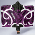 Waiporoporo Aotearoa Atua Tumatauenga Personalised Hooded Blanket Maori God Of War Tiki With Taiaha