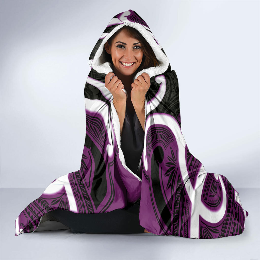 Waiporoporo Aotearoa Atua Tumatauenga Personalised Hooded Blanket Maori God Of War Tiki With Taiaha
