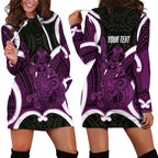 Waiporoporo Aotearoa Atua Tumatauenga Personalised Hoodie Dress Maori God Of War Tiki With Taiaha
