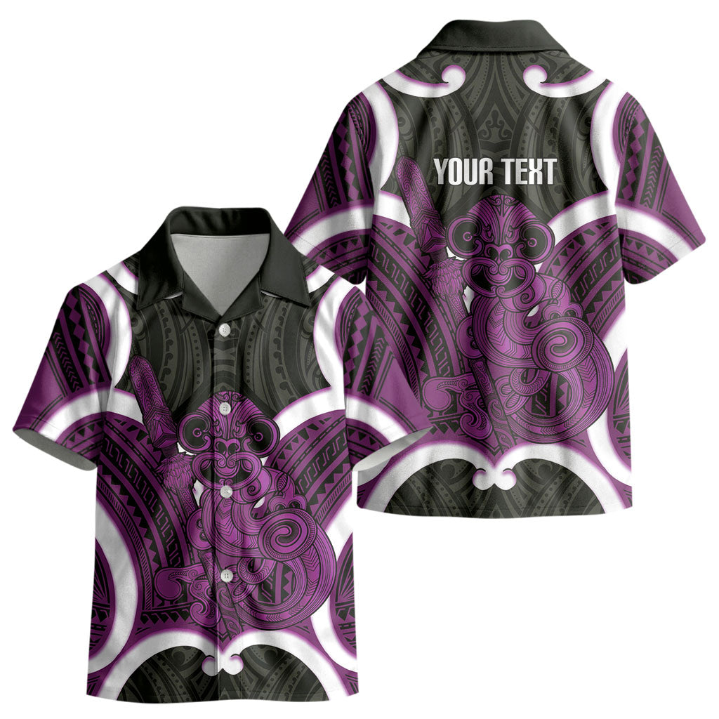 Waiporoporo Aotearoa Atua Tumatauenga Personalised Kid Hawaiian Shirt Maori God Of War Tiki With Taiaha