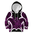 Waiporoporo Aotearoa Atua Tumatauenga Personalised Kid Hoodie Maori God Of War Tiki With Taiaha