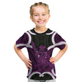 Waiporoporo Aotearoa Atua Tumatauenga Personalised Kid T Shirt Maori God Of War Tiki With Taiaha