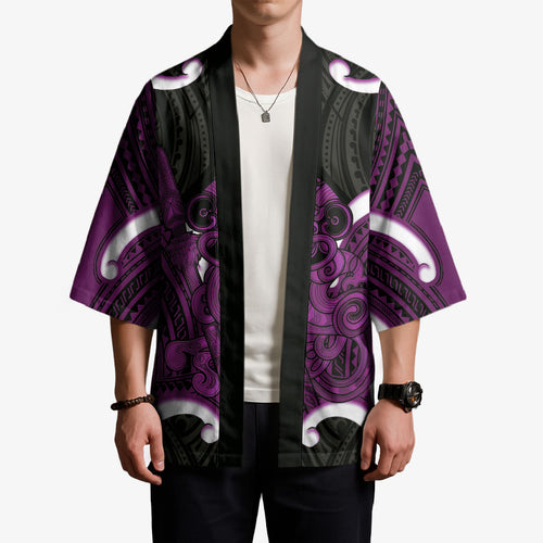 Waiporoporo Aotearoa Atua Tumatauenga Personalised Kimono Maori God Of War Tiki With Taiaha