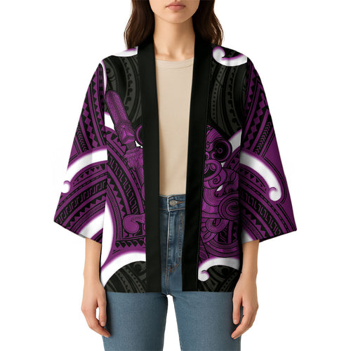 Waiporoporo Aotearoa Atua Tumatauenga Personalised Kimono Maori God Of War Tiki With Taiaha