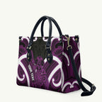 Waiporoporo Aotearoa Atua Tumatauenga Personalised Leather Bag Maori God Of War Tiki With Taiaha
