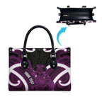 Waiporoporo Aotearoa Atua Tumatauenga Personalised Leather Bag Maori God Of War Tiki With Taiaha