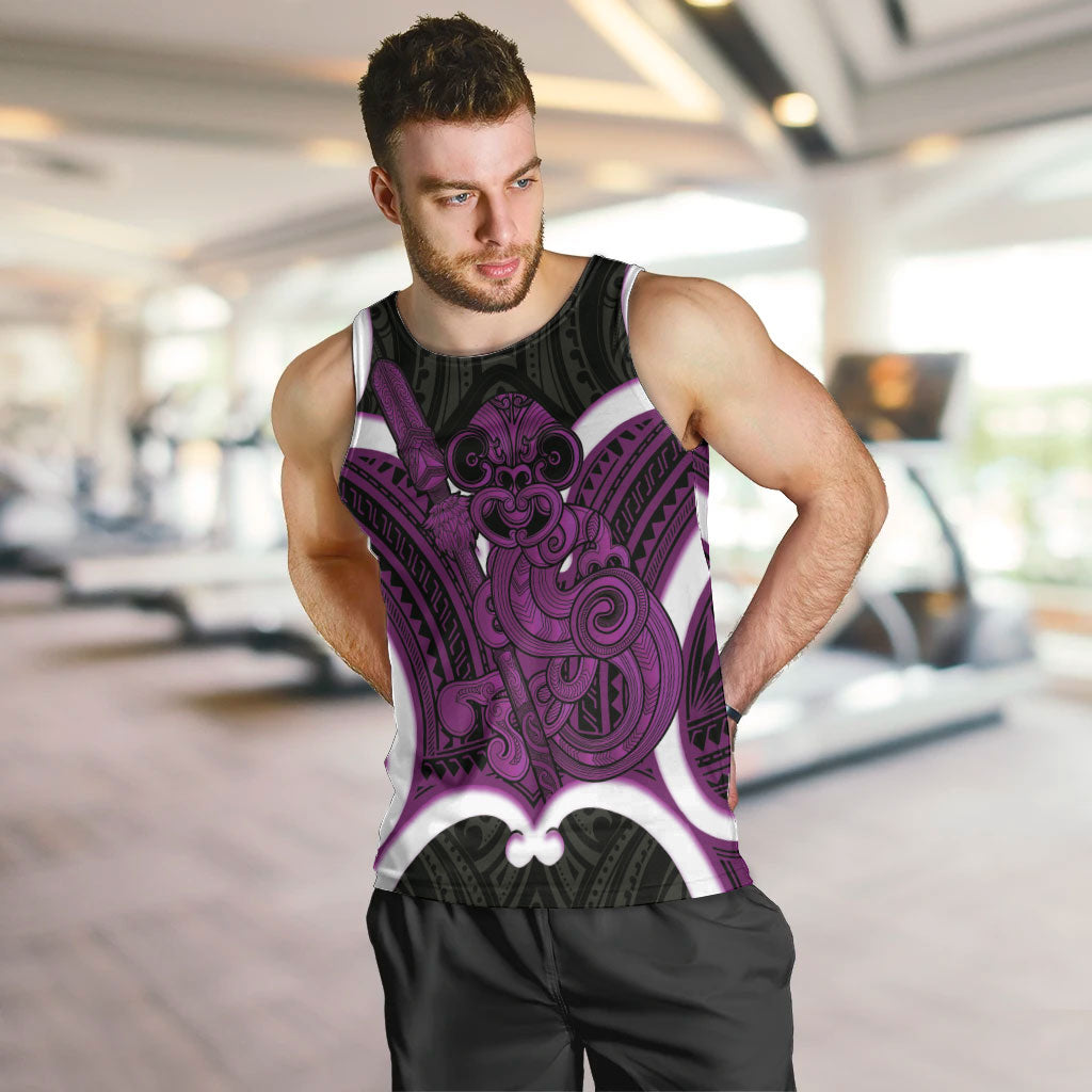 Waiporoporo Aotearoa Atua Tumatauenga Personalised Men Tank Top Maori God Of War Tiki With Taiaha